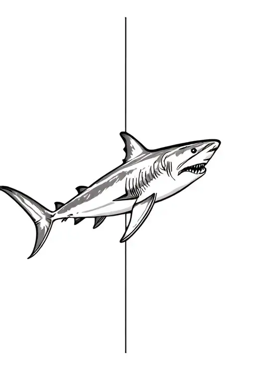 Mako shark swimming tattoo design idea