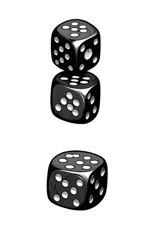 risk and rich dice tattoo design idea