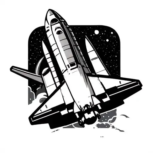 Filler Space shuttle launching tattoo design idea