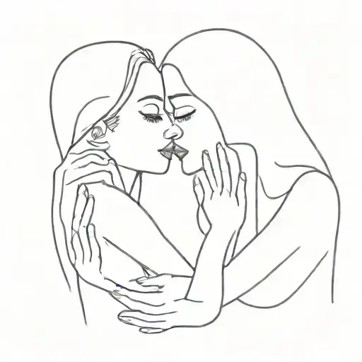 me and my mexican friend nana  kissing each other tattoo design idea