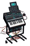 modular synth with cables without piano keys tattoo design idea