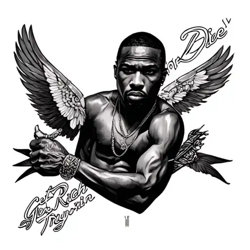 Get Rich Or Die Tryin tattoo design idea