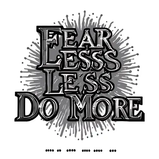"Fear Less Do More" with the braille translation under the letters tattoo design idea