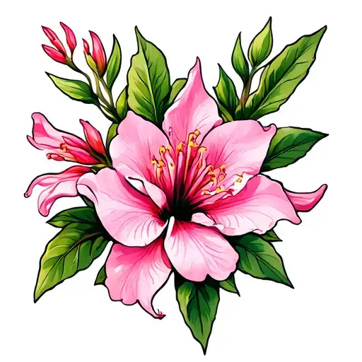 oleander flower tattoo design idea