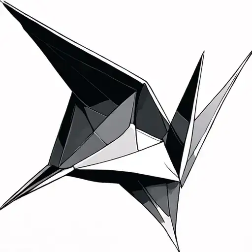 paper crane tattoo design idea