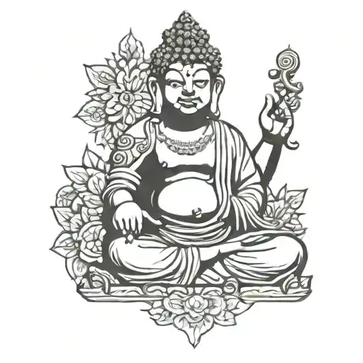 elephant buddha tattoo design idea