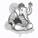 elephant buddha tattoo design idea