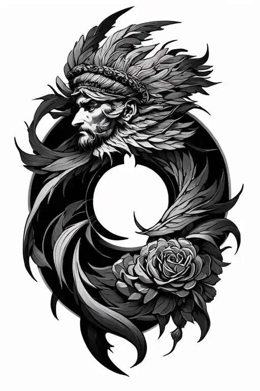 Antic greek mythology and numbers tattoo design idea