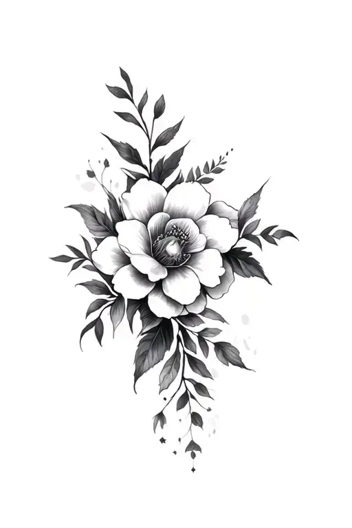 Coverup Floral tattoo design idea