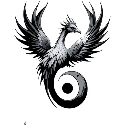 Phoenix Semicolon tattoo design idea