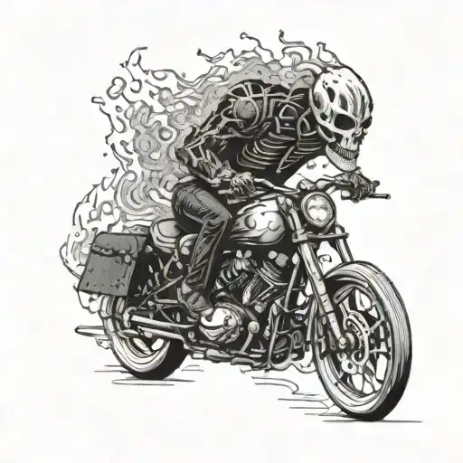 A cybernetic ghost rider with circuitry tattoos tattoo design idea