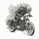 A cybernetic ghost rider with circuitry tattoos tattoo design idea