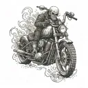 A cybernetic ghost rider with circuitry tattoos tattoo design idea
