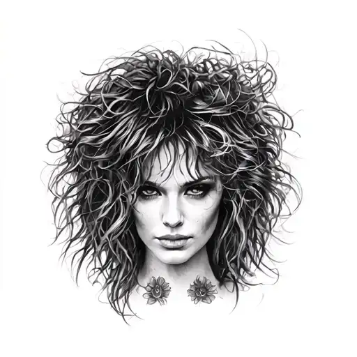 Mylene farmer micro realism black tattoo tattoo design idea