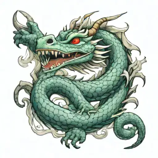 haku dragon from spirited away tattoo design idea