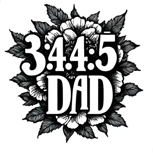 "3.4.55 FMK" dad memorial tattoo design idea