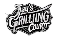 "Jay's Grilling Court" Lower back tattoo design featuring a grill tattoo design idea