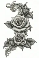 name brooke with rose intertwined tattoo design idea