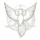 I want a tattoo on my forearm — a six-winged seraphim in the style of Boulevard Depo, made evenly and aesthetically tattoo design idea