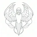 I want a tattoo on my forearm — a six-winged seraphim in the style of Boulevard Depo, made evenly and aesthetically tattoo design idea