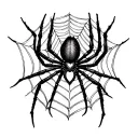 gothic spider in web with it forming a heart in the middle around the collarbone and neck area tattoo design idea