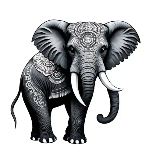 elephant mandala tattoo design idea