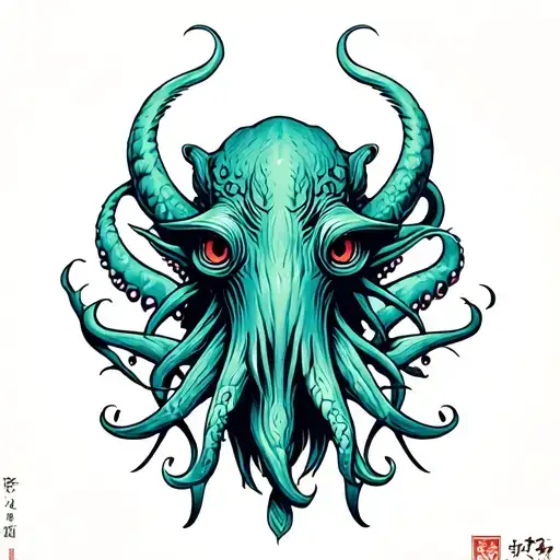 cthulhu head tattoo design idea