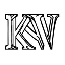 Intials KW the letters overlapping each other one like a cattle brand tattoo design idea