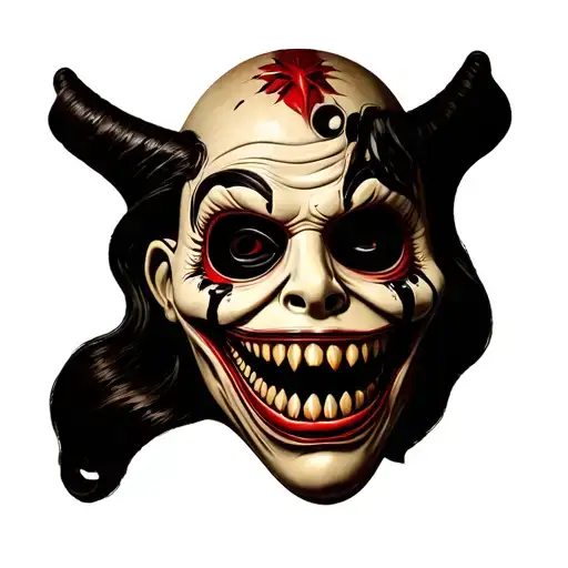 scary vejigante mask tattoo design idea