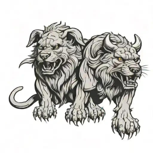 cerberus and hades with greek mythology tattoo tattoo design idea