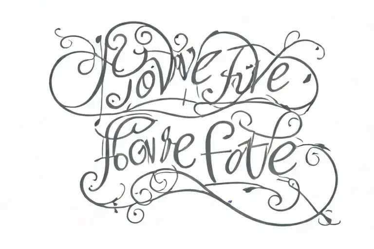 Love fate written tattoo design idea