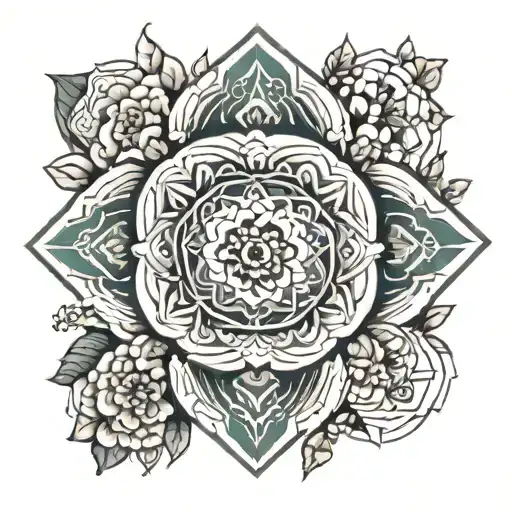 mandala floral geometric tattoo design idea
