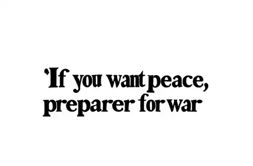 "If you want peace, prepare for war" tattoo design idea