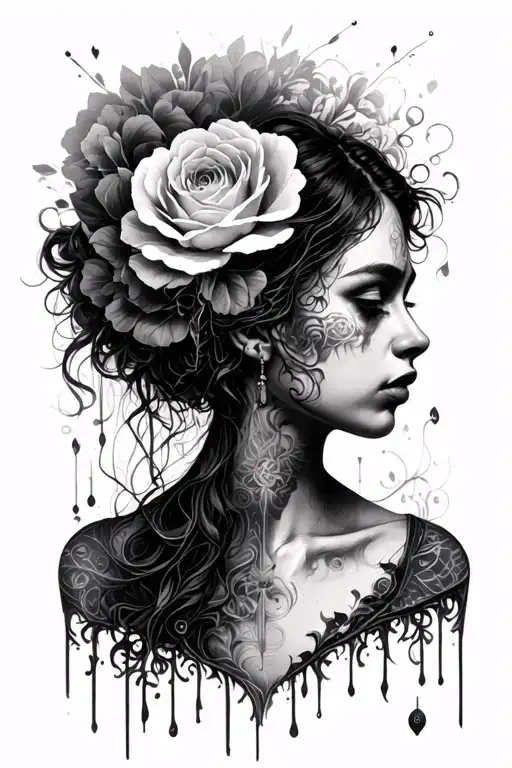 duality depression and desire to live tattoo design idea