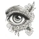 Gypsy eye tattoo design idea