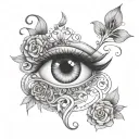 Gypsy eye tattoo design idea