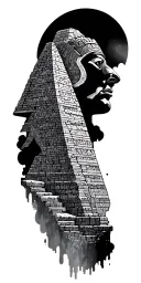 Mayan pyramid emerging tattoo design idea