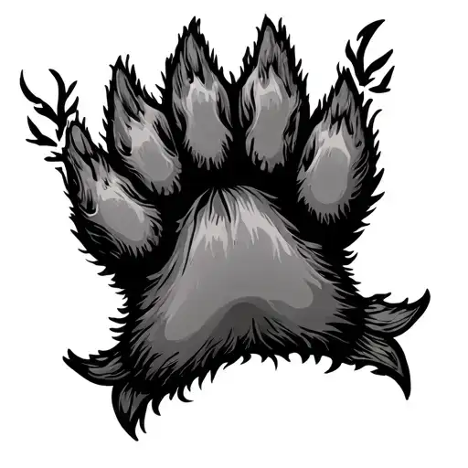 dog paw for memorial tattoo design idea