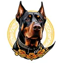 Barking Doberman tattoo design idea