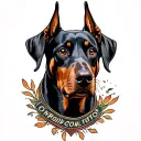Barking Doberman tattoo design idea