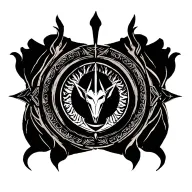 anubis round logo tattoo design idea