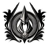 anubis round logo tattoo design idea