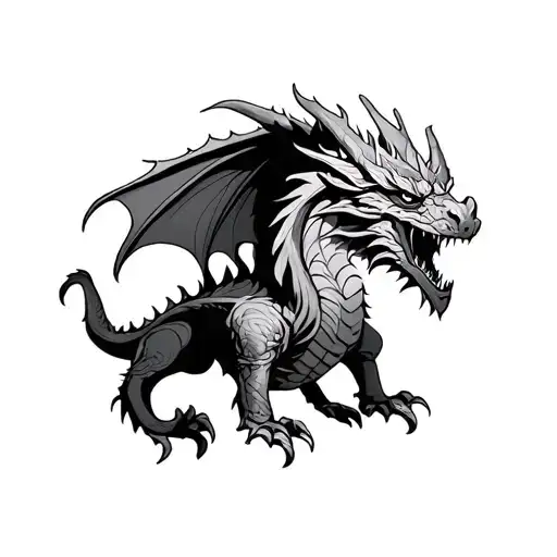 lord of the rings and the welsh dragon tattoo design idea