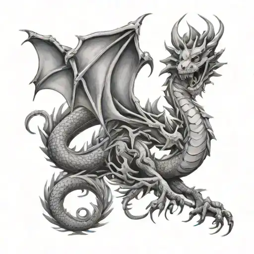 dragon large mechanical tattoo design idea