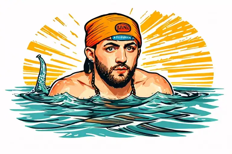 Mac miller swimming character tattoo design idea