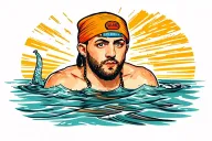 Mac miller swimming character tattoo design idea