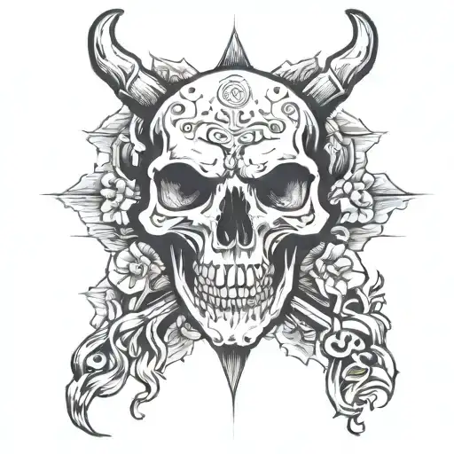 animal skull tattoo design idea