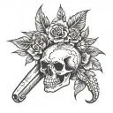 animal skull tattoo design idea