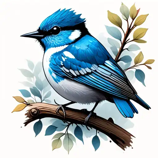 Blue Wren tattoo design idea