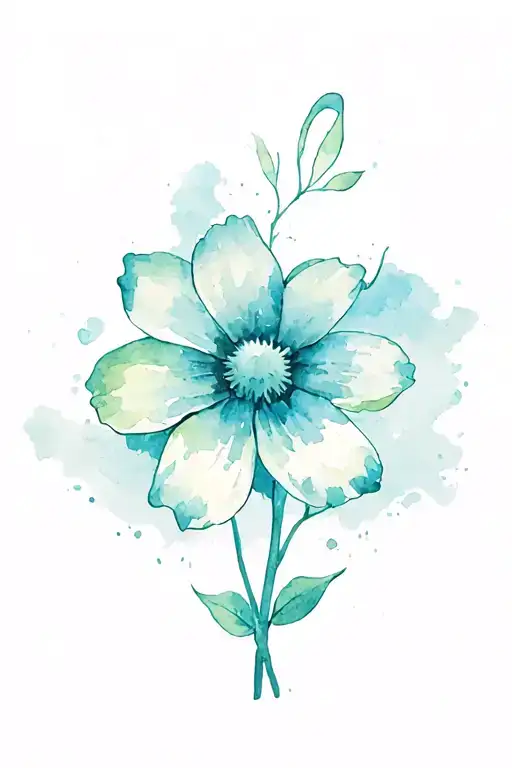 Dementia flower, parkinson's disease symbol and breast cancer ribbon tattoo design idea